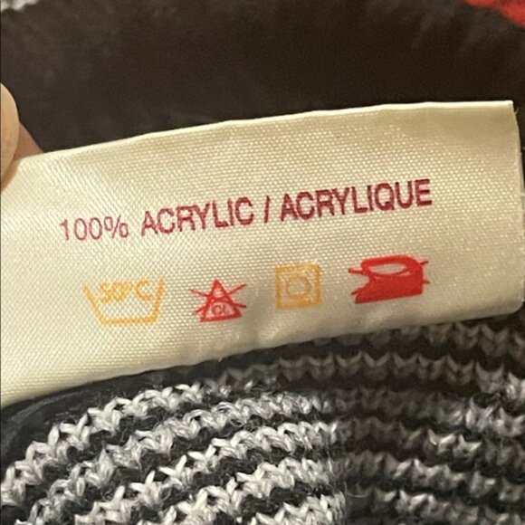 Georgio Romani Black Knit Pullover Sweater Geo Retro Pleather Details Men Large - Picture 8 of 8